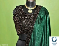 Designer Soft Silk Saree With Stiched Blouse - Green